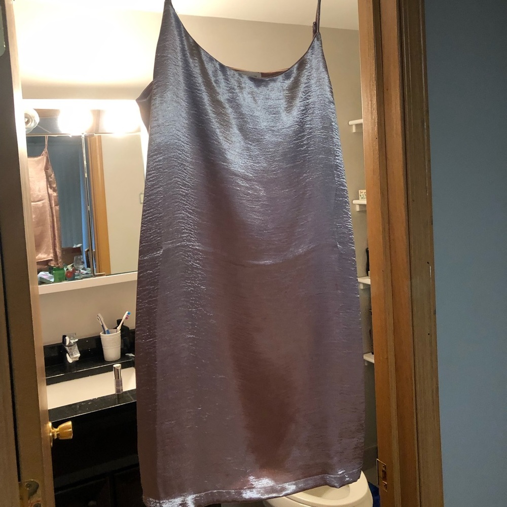NWT Silence + Noise Satin Shine Mini Slip Dress